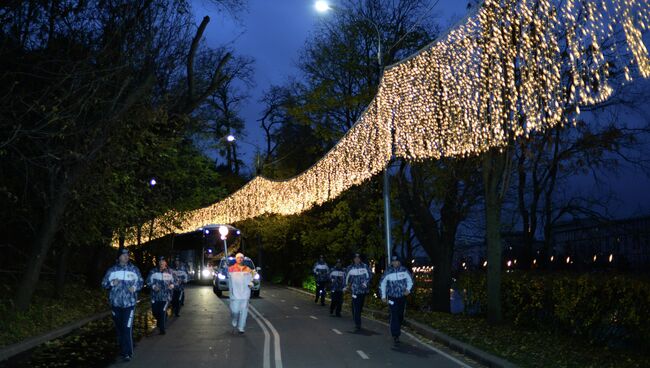 Эстафета Олимпийского огня. Москва. Архивное фото