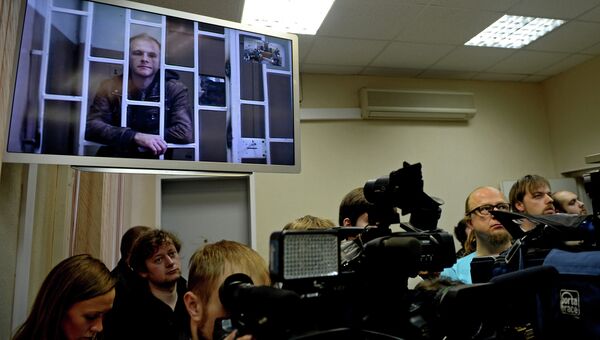 Фотограф Денис Синяков во время рассмотрения апелляционной жалобы в Мурманском областном суде. 8 октября 2013 года