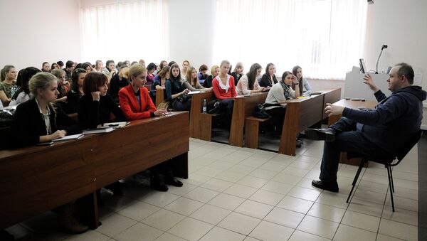 Лекция Александра Куприянова для студентов СФУ, фото  с места события