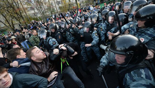 Беспорядки в московском районе Бирюлево, архивное фото