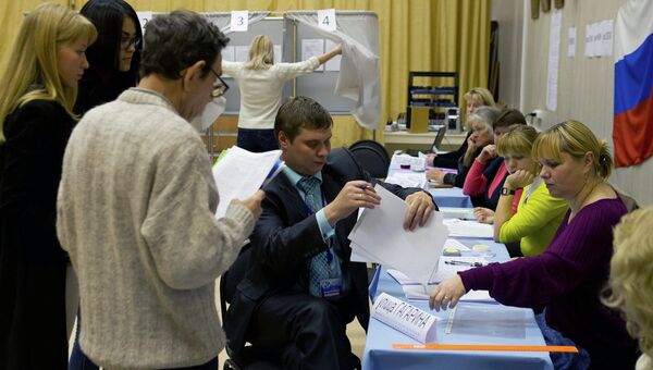 На избирательном участке после окончания выборов мэра Томска, архивное фото