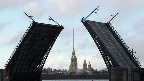 Открытие Дворцового моста в Петербурге после реконструкции