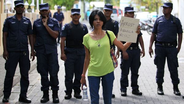 Акция протеста в столице Мальдив. Фото с места события