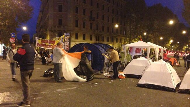 Палаточный лагерь в Риме Палаточный лагерь в Риме