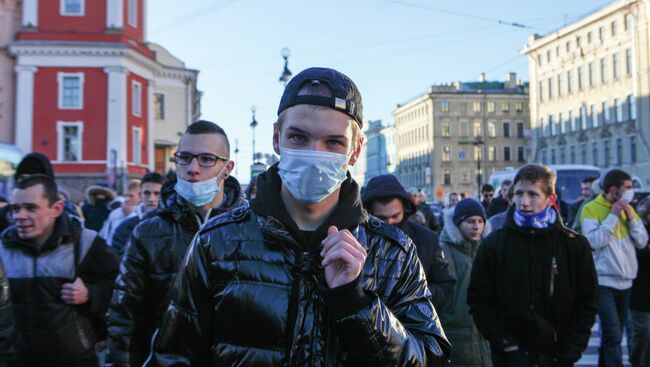 Шествие участников акции националистов. Архивное фото