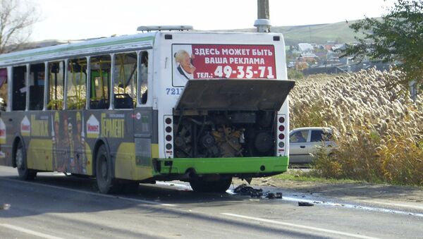 Взрыв пассажирского автобуса в Волгограде. Фото с места события