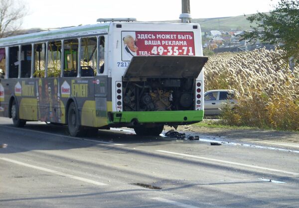 Взрыв пассажирского автобуса в Волгограде. Фото с места события