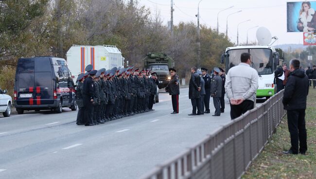 Взрыв пассажирского автобуса в Волгограде, фото с места события