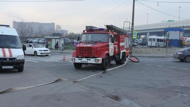 Задымление на станции метро Обухово в Петербурге