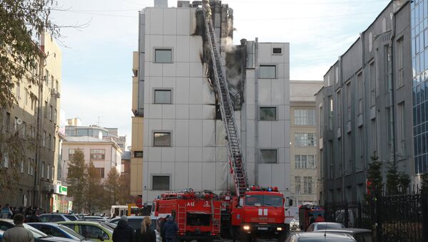 Пожар в ТЦ в центре Новосибирска