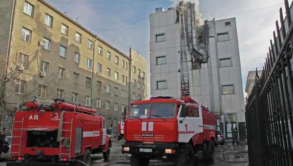 Пожар в ТЦ в центре Новосибирска