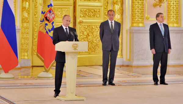 Церемония вручения верительных грамот президенту России В.Путину в БКД