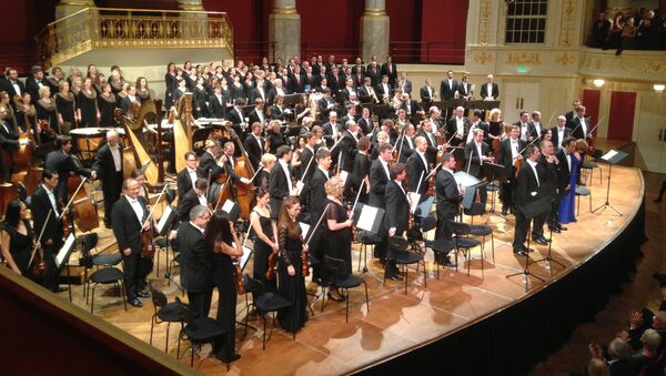 Выступление оркестра и хора Мариинского театра в Вене. Архивное фото