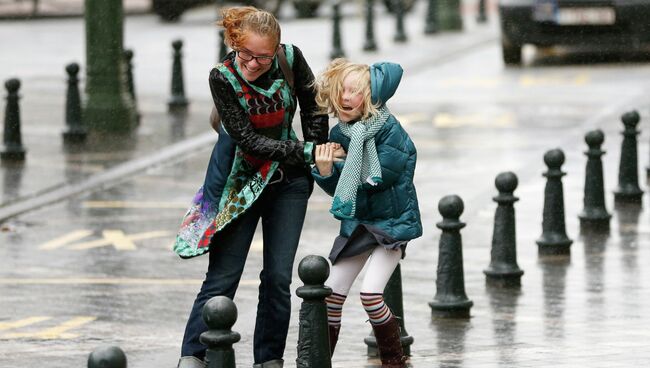 Сильный ветер в Брюсселе Сильный ветер в Брюсселе