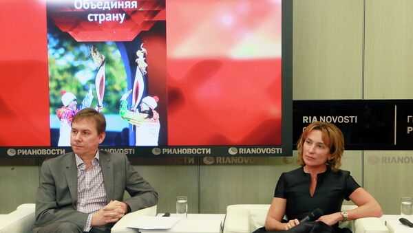 Максим Филимонов и Лифантьева Татьяна на пресс-конференции в РИА Новости