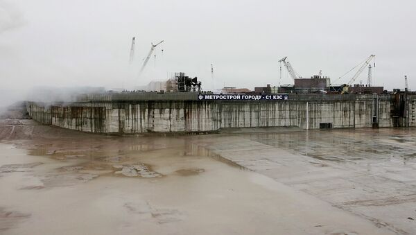 Судопропускное сооружение С-1 на Комплексе защитных сооружений (КЗС) от наводнений. Архивное фото