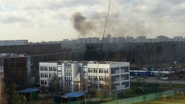 В районе падения вертолета на юго-востоке Москвы