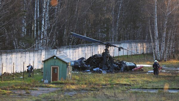 Вертолет Ка-32 упал в районе Выхино-Жулебино на юго-востоке Москвы. Фото с места события