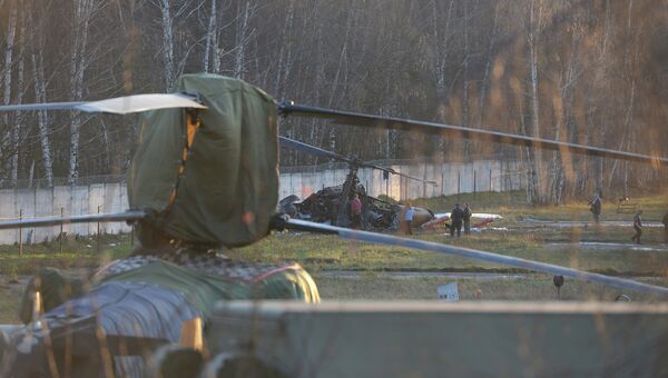 Вертолет Ка-52 упал в районе Выхино-Жулебино на юго-востоке Москвы. Фото с места события
