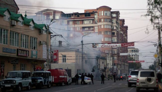 Взрыв прогремел у коньячного магазина в Махачкале