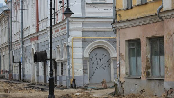Ремонт на Рождественской улице Нижнего Новгорода, октябрь 2013