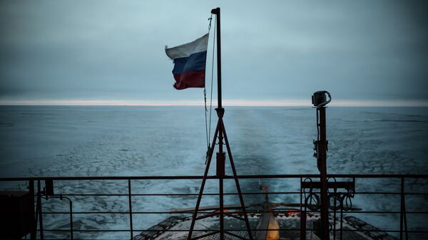 Атомный ледокол 50 лет Победы в Северном Ледовитом океане. Архивное фото