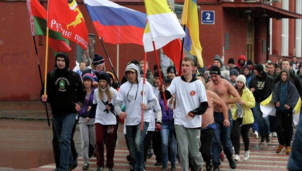Акция Русская пробежка в Новосибирске, фото с места событий