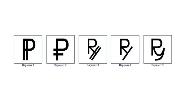 Варианты символа рубля