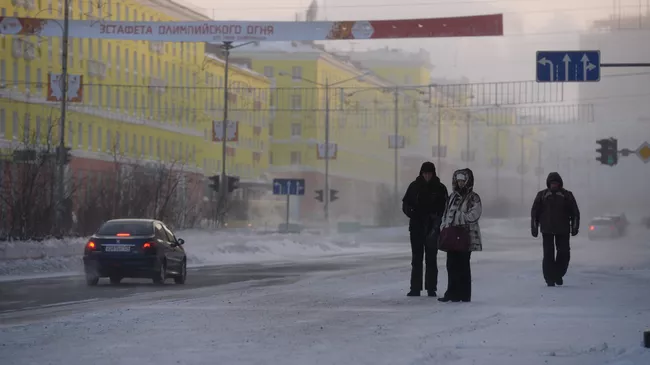Вид на Ленинский проспект в Норильске