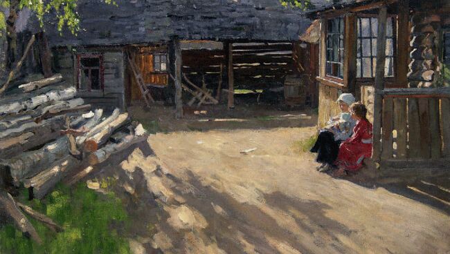 А. Б. Лаховский. На солнышке. 1915 год