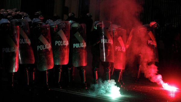 Полиция на Марше независимости в Варшаве, фото с места событий
