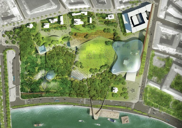 Победитель первого этапа конкурса на ландшафтно-архитектурную концепцию парка Зарядье консорциума во главе с Diller Scofidio + Renfro Победитель первого этапа конкурса на ландшафтно-архитектурную концепцию парка Зарядье консорциума во главе с Diller Scofidio + Renfro