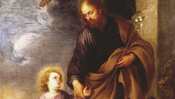 Бартоломе Эстебан Мурильо. Св. Иосиф, ведущий за руку младенца Христа. Испания. Между 1670 - 1675 гг