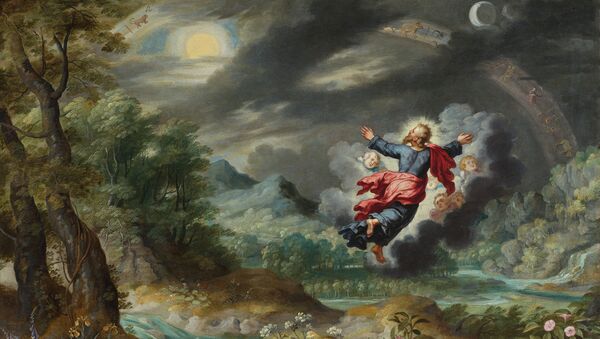 Ян Брейгель-младший. Бог, создающий солнце, луну и звезды на небосводе. Антверпен, 1601 – 1678