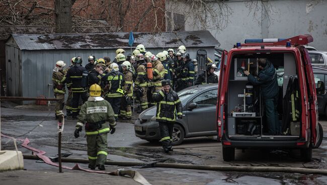 Пожар в НИИ радиоэлектроники в Москве. Фото с места события