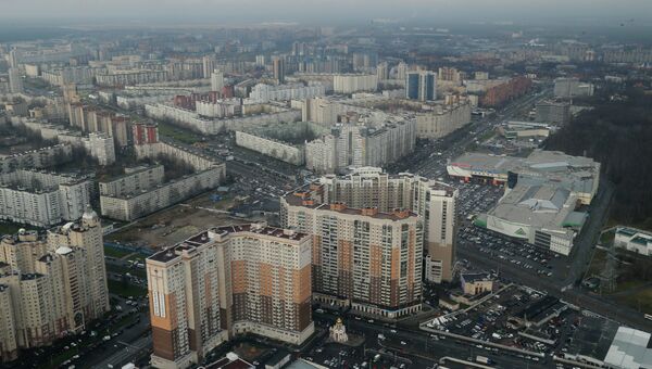 Район Петербурга с борта вертолета. Архивное фото