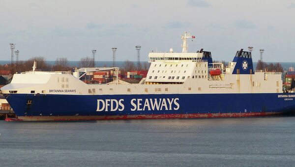 Торговое судно Britannia Seaways, оператором которого является датская фирма DFDS, Архивное фото