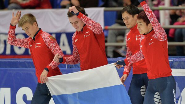 Семен Елистратов, Дмитрий Мигунов, Владимир Григорьев и Виктор Ан (слева направо). Фото с места события