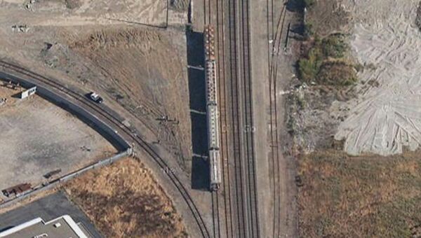 Снимок железнодорожных путей в Ричмонде (Калифорния)