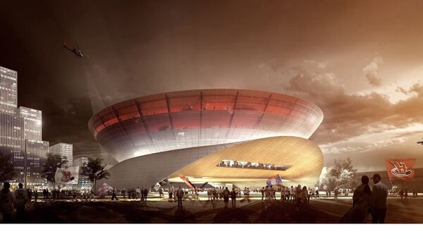 Эскиз проекта спортивно-концертного комплекса в Новосибирске