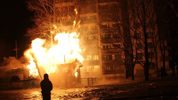 Пожар на газораспределительной станции в Петербурге, фото с места события