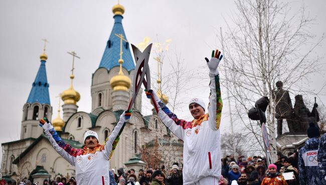 Эстафета Олимпийского огня. Благовещенск