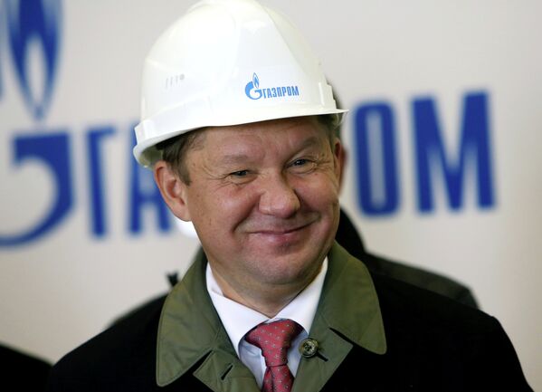 Алексей Миллер во время торжественной церемонии запуска в эксплуатацию первой очереди подземного хранилища газа в поселке Романово