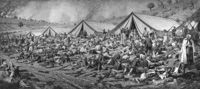 Картина После атаки. Перевязочный пункт под Плевной Картина После атаки. Перевязочный пункт под Плевной