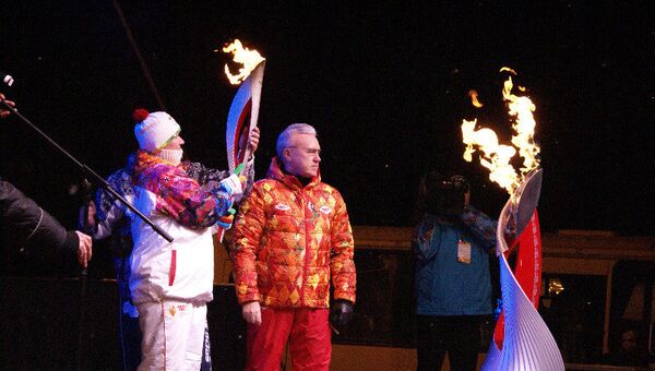 Зажжение чаши олимпийского огня в Красноярске, фото с места события