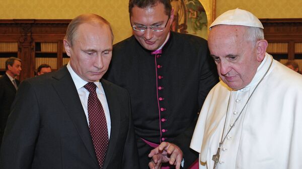 Встреча Владимира Путина с Папой Римским Франциском. Фото с места событий