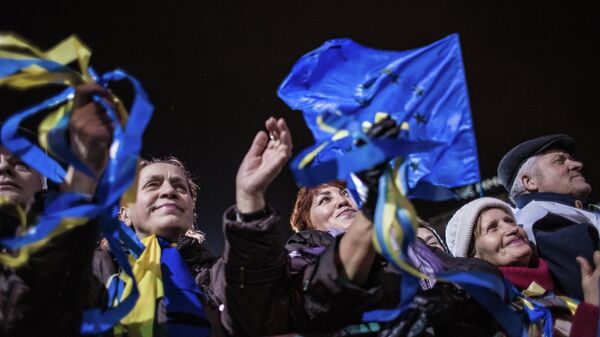 Митинг сторонников евроинтеграции Украины в Киеве, фото с места событий