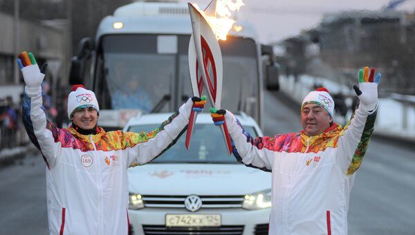 Эстафета олимпийского огня в Красноярском крае, событийное фото
