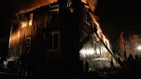 Пожар в жилом доме в Новосибирске 26 ноября