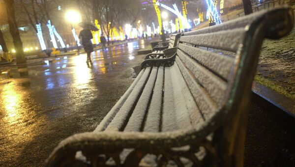 Во время снегопада в Москве